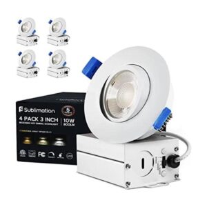 Luz LED empotrada de 3 pulgadas paquete de 4 unidades_1