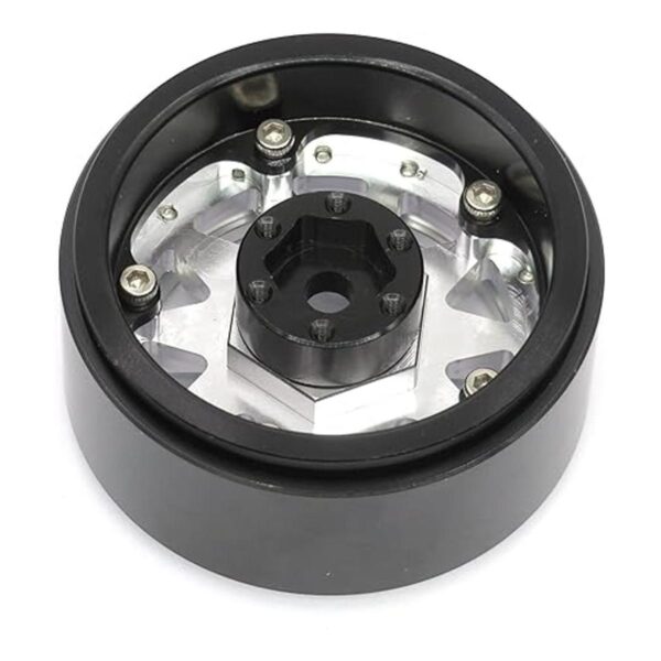 HOBBYSOUL RC 1.9 Beadlock Ruedas plateadas pesas de rueda