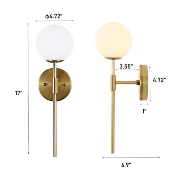 BYOLIIMA Juego de 2 apliques de pared dorados con_2