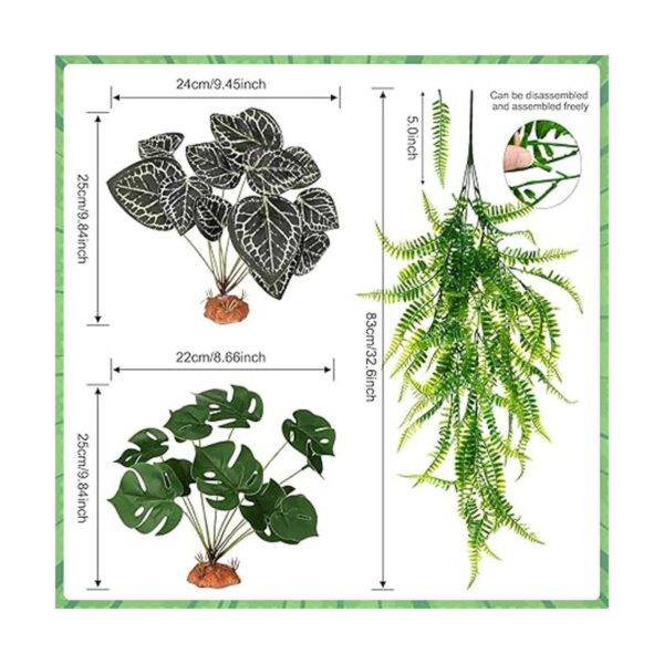 6 piezas de decoración de plantas de reptiles accesorios
