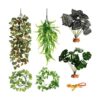 6 piezas de decoración de plantas de reptiles accesorios