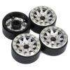 HOBBYSOUL RC 1.9 Beadlock Ruedas plateadas pesas de rueda