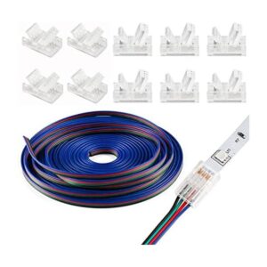 Tira de conectores LED de 4 pines sin soldadura 10 piezas_1