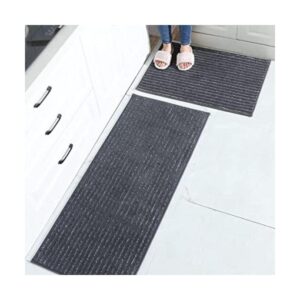BEQHAUSE Juego de 2 alfombrillas de cocina color gris_1