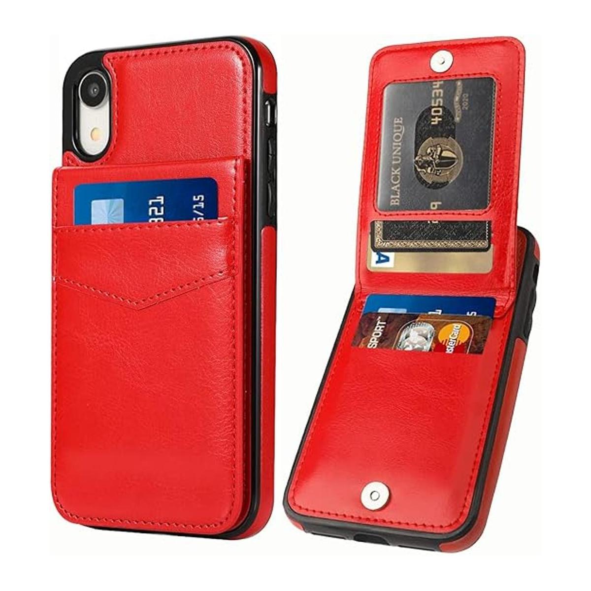 Seabaras Funda tipo cartera para iPhone XR con tarjetero