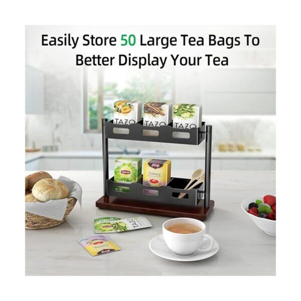 Bethom Organizador de bolsas de té vertical color negro_6