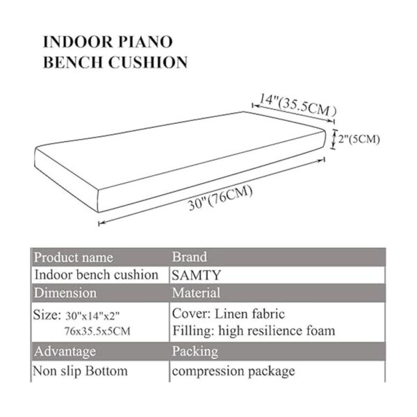 Cojines de banco de piano con antideslizante para_2