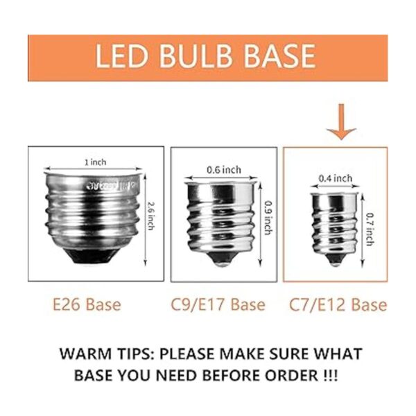 Bombilla LED alternativa C7 luz nocturna E12 lámpara