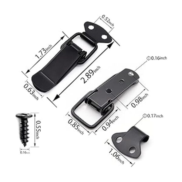 Lesnala 12 Set of Black Toggle Latch Stainless Steel