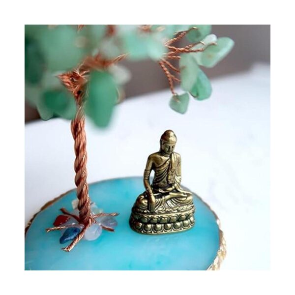 Estatua de Buda con árbol de cristal curativo árbol de la