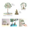 Estatua de Buda con árbol de cristal curativo árbol de la