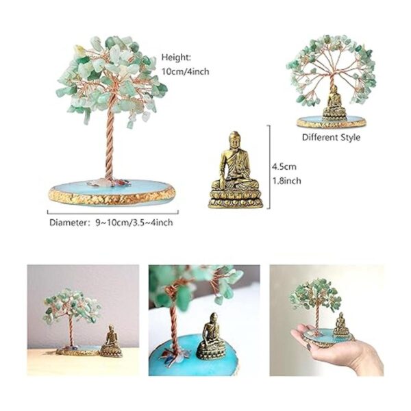 Estatua de Buda con árbol de cristal curativo árbol de la