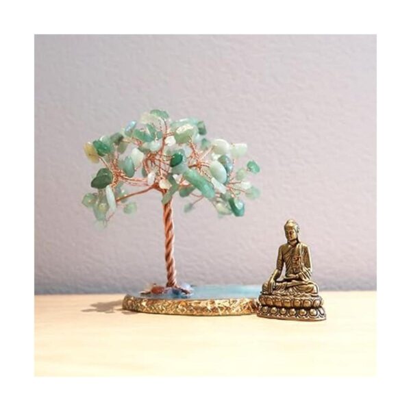 Estatua de Buda con árbol de cristal curativo árbol de la