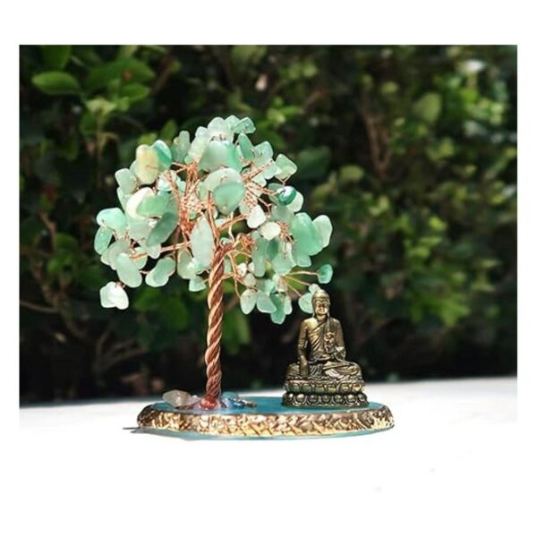 Estatua de Buda con árbol de cristal curativo árbol de la