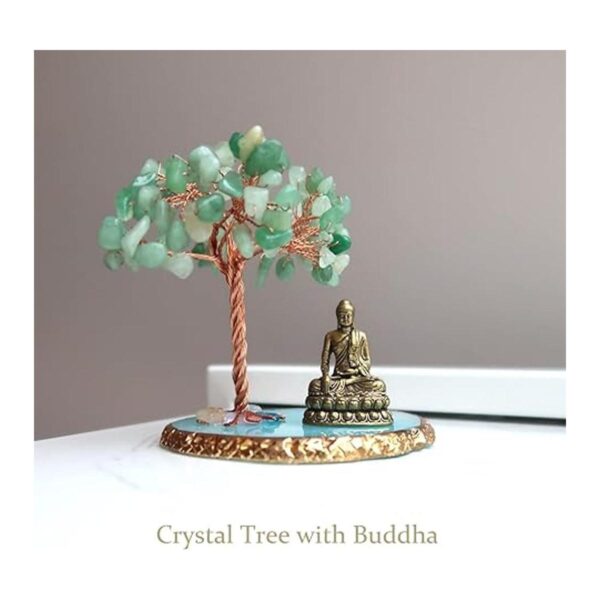 Estatua de Buda con árbol de cristal curativo árbol de la