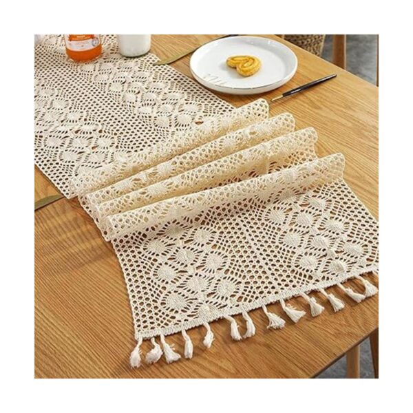 Nuomituan Camino de mesa estilo macramé estilo rústico de_2