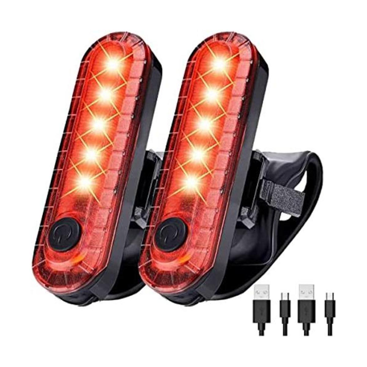 tmelam Juego de luces LED recargables USB para bicicleta