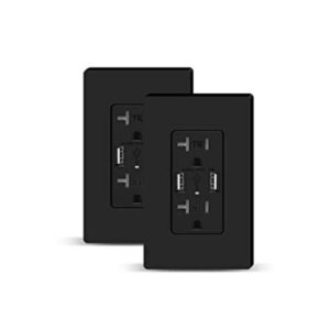 TOPELER Paquete de 2 tomas de corriente USB de pared_1