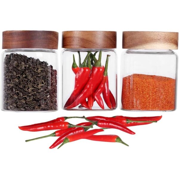 SAIOOL 3 Packs Glass Food Storage Jars with Screw Airtight_1
