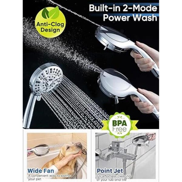 Pavezo High Pressure Shower Head with Handheld Extra Long_4