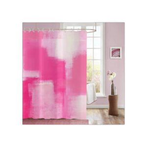 GCIREC Cortina de ducha rosa intenso acuarela rosa
