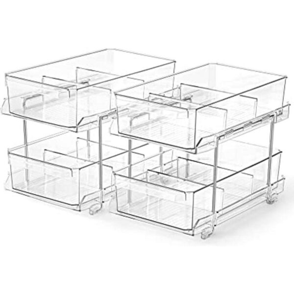 Juego de 2 organizadores transparentes de 2 niveles con_1