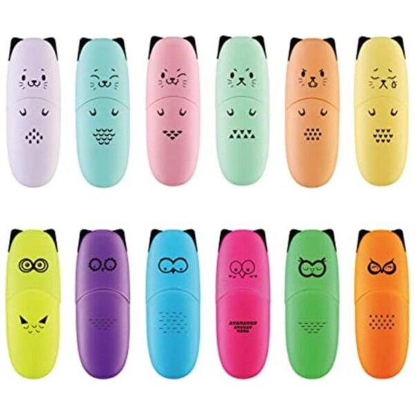 12 piezas de bonito diseño de animales mini rotulador_1