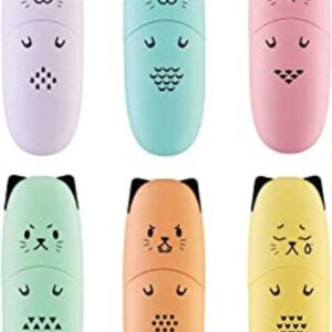 6 piezas en forma de gato lindo mini rotulador de color_1