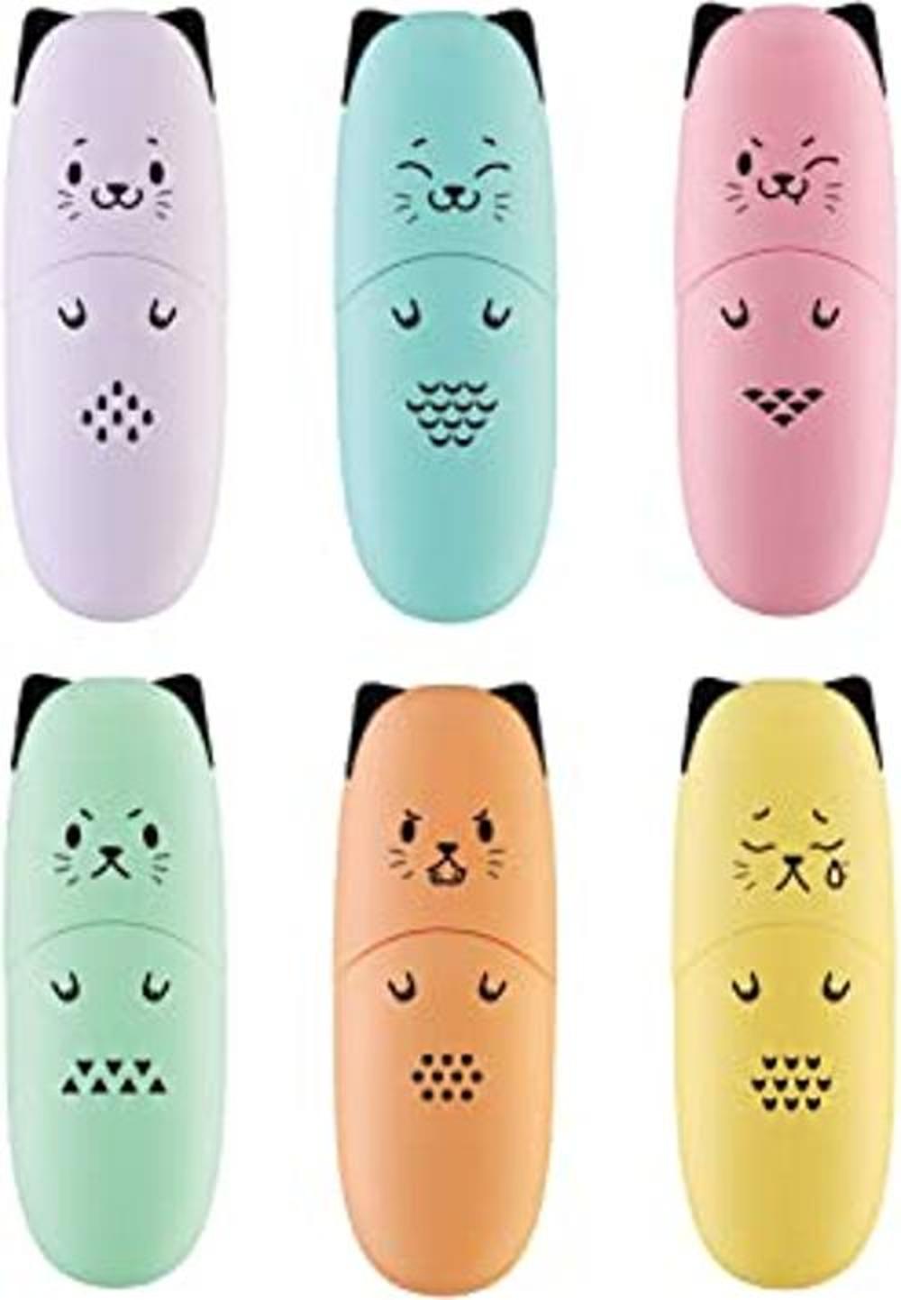 6 piezas en forma de gato lindo mini rotulador de color