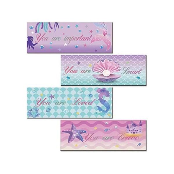 4 piezas de decoración de pared de sirena arte de pared