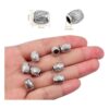 100 cuentas espaciadoras ovaladas de plata antigua con