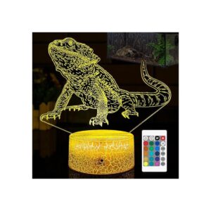 Lámpara de luz nocturna de dragón barbudo 16 colores LED