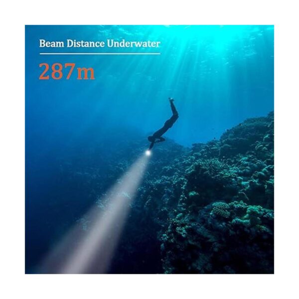 Linterna de buceo D10 4500 lúmenes luz submarina_5