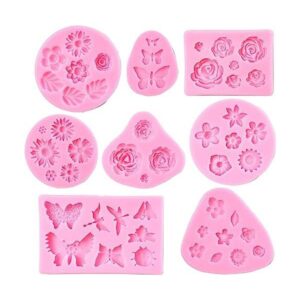 Moldes de fondant de flores 8 moldes de silicona para