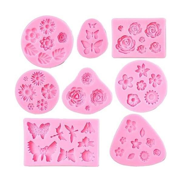 Moldes de fondant de flores 8 moldes de silicona para