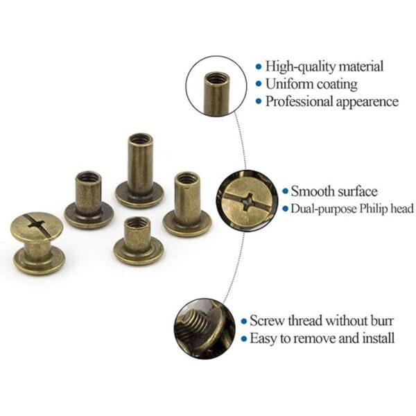Bronce M5 Chicago Screws Kit surtido de 80 juegos de 4_3