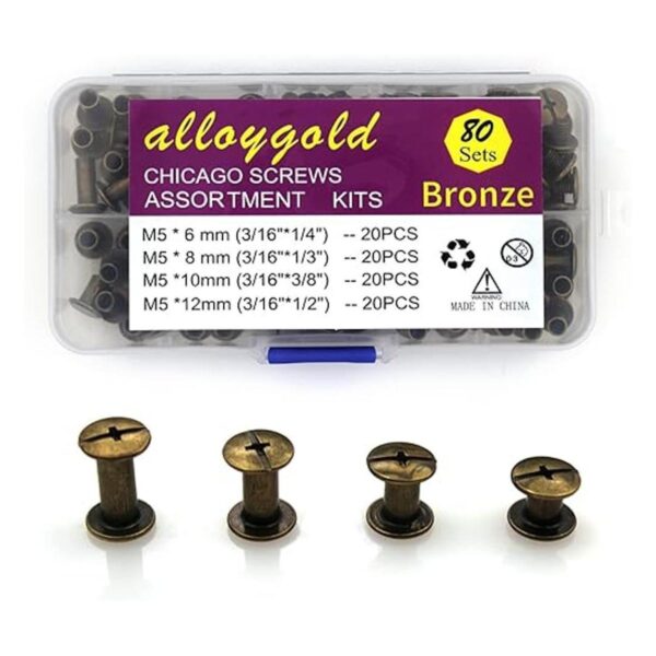 Bronce M5 Chicago Screws Kit surtido de 80 juegos de 4_1