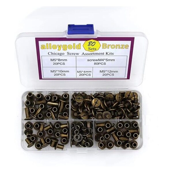 Bronce M5 Chicago Screws Kit surtido de 80 juegos de 4_5