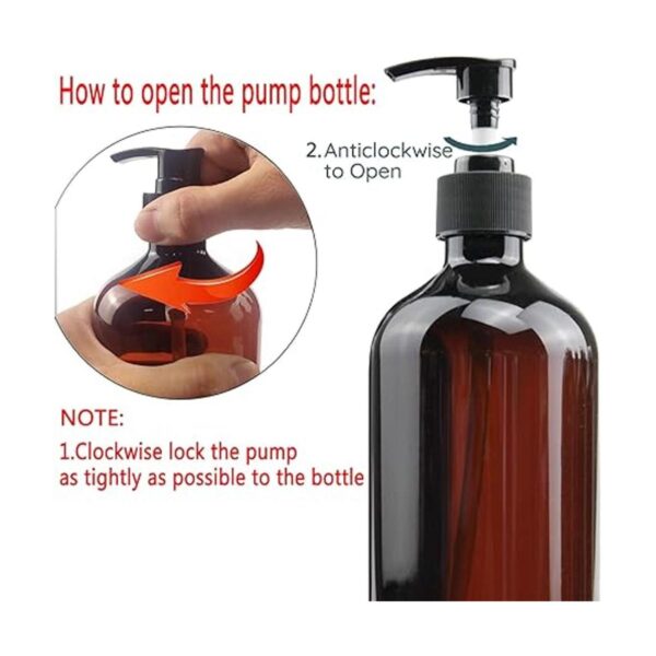 Botellas de plástico vacías con dispensador de bomba y 6