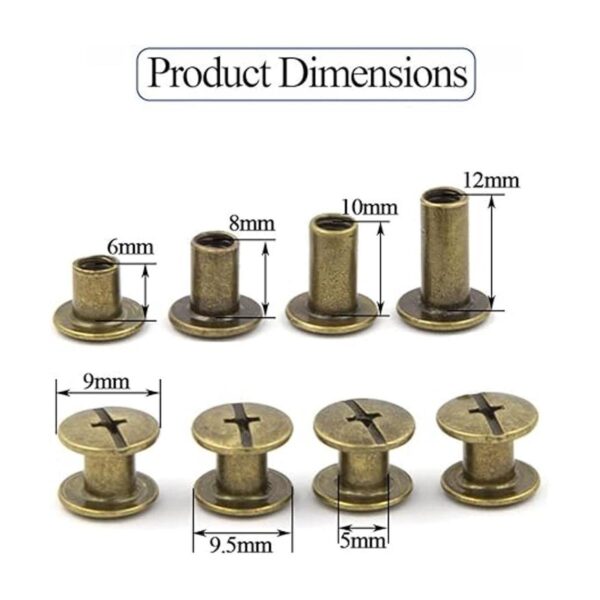 Bronce M5 Chicago Screws Kit surtido de 80 juegos de 4_4