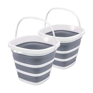 Goderewild Paquete de 2 cubos de agua plegables de 2.6_1