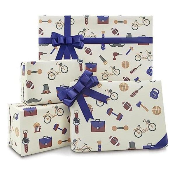 Papel de regalo para el día del padre con cinta y