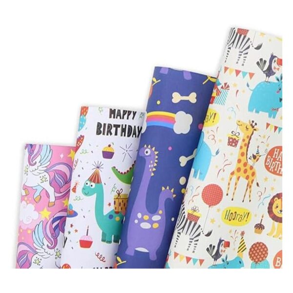 Papel de regalo de cumpleaños para niños y niñas 4