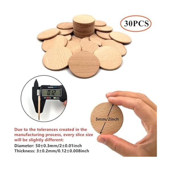 HEOCAKR Rebanadas de madera de haya natural de 2 pulgadas_2