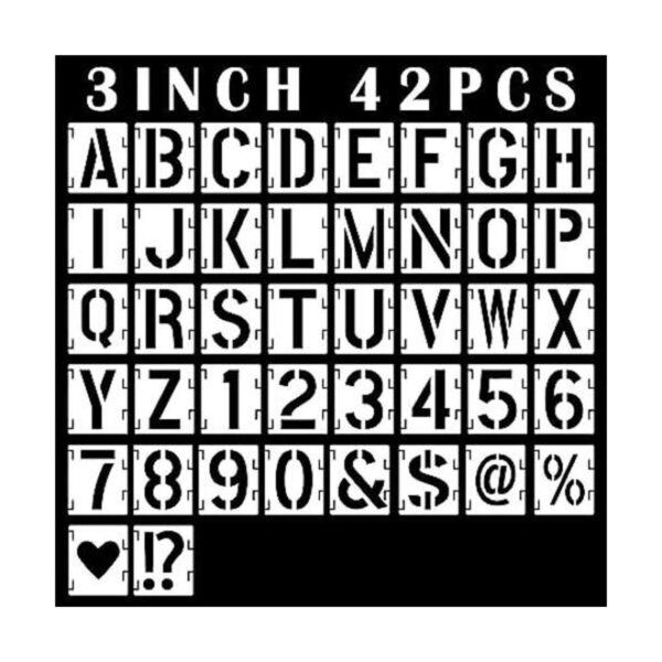 42 plantillas de letras de 3 pulgadas plantillas de