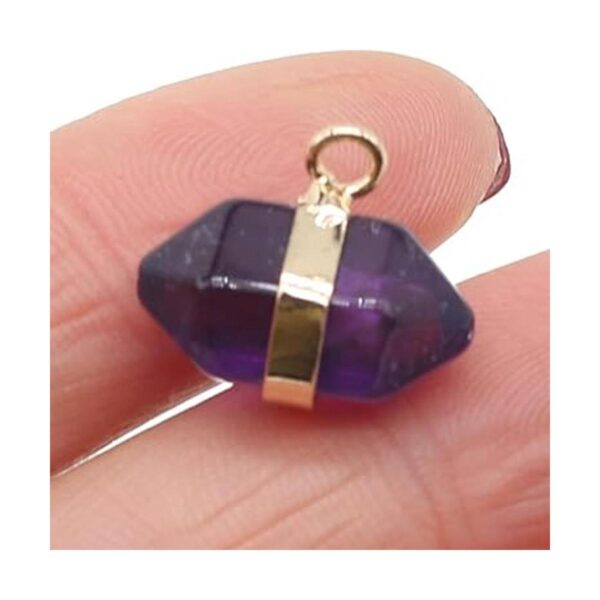 LHJ 7 dijes de piedra natural de doble punta de ágata de