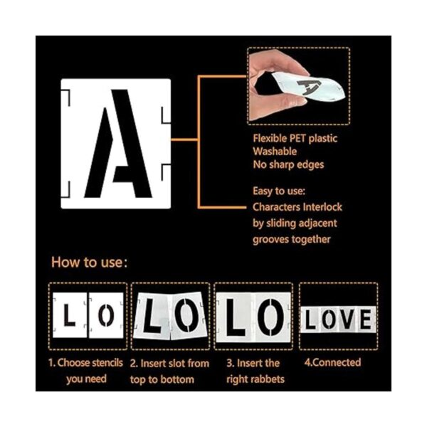 42 plantillas de letras de 3 pulgadas plantillas de