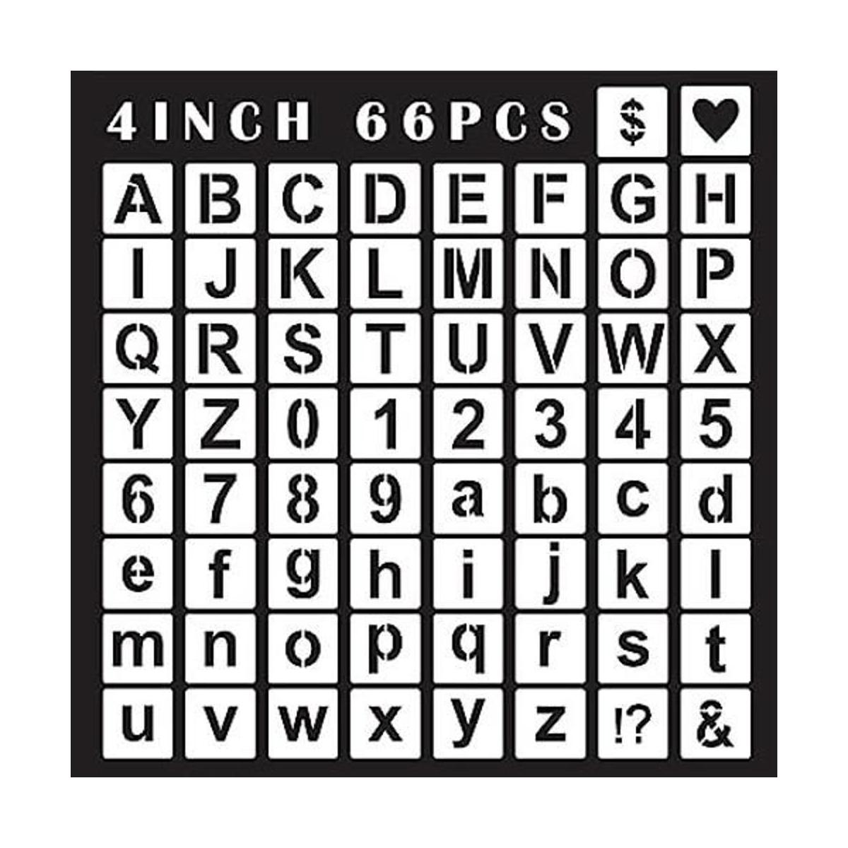 Plantillas de letras de 4 pulgadas 66 plantillas de