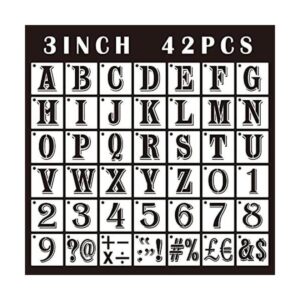 42 plantillas de letras de 3 pulgadas de plástico