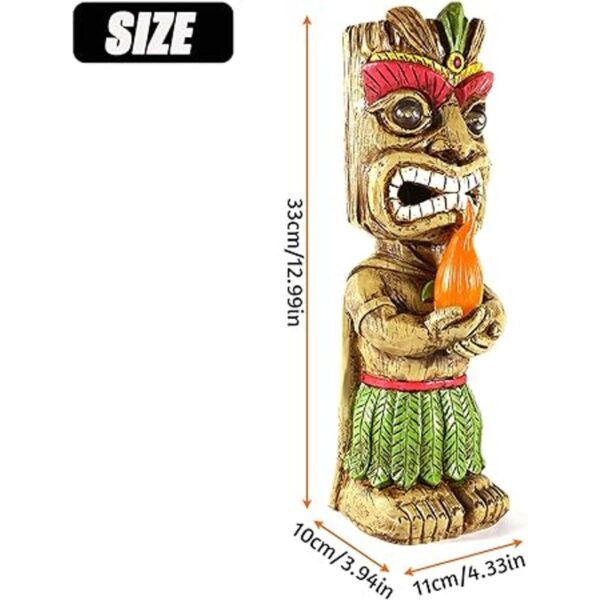 MIBUNG Estatua de jardín solar Tiki estatua de resina_2